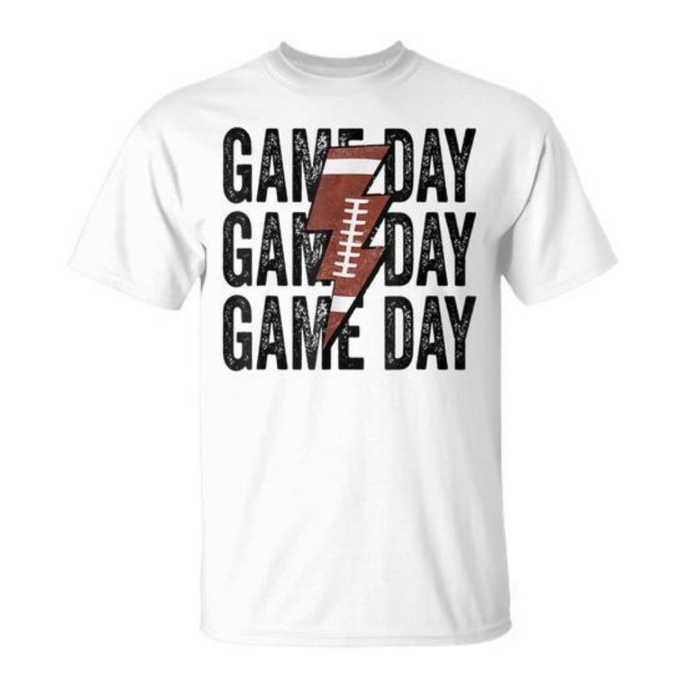 Roomy Medium, White Game Day T-Shirt
